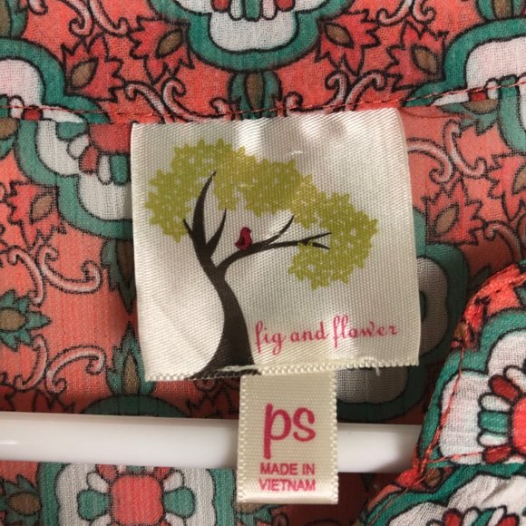 Anthropologie Fig & Flower Colorful Floral Blouse - Picture 5 of 6